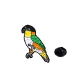 Emaille-Pin in Papageienform mit leuchtenden Farben und schwarzem Gummiverschluss - C3013-Bunter Papagei