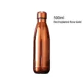 500ml electroplated rose gold 304 stainless steel cola shaped insulated sport water bottle - 500ml / Electroplated Copper