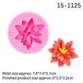 Pink silicone mold for Christmas holly leaf and red flower fondant cake decoration - 2# Poinsettia/Holly Leaf / Pink