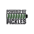 Creative enamel pin featuring Powered By Pickles battery design in black and green - Powered By Pickles Style (QHXZ2617)