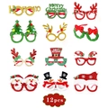 Set di 12 montature per occhiali natalizi con corna di renna e motivi di Babbo Natale - Set di Occhiali di Natale 2 (12 pezzi)