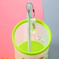 Cute student stationery pen with a creative drift bottle charm and silver bead chain - Message in a Bottle - Green