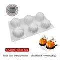 6-cavity pumpkin silicone cake mold 294x171x50mm for French mousse and DIY baking - 6-Cavity Tomato Mousse Mold / White