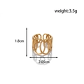 Matte gold adjustable open ring featuring hollow interlocking oval lines design - Matte Oval Hollow / Gold