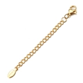 Golden stainless steel extension chain with lobster clasp for handmade jewelry DIY - Gold Oval Tag