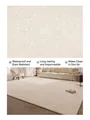 Beige French vintage rug with damask floral pattern for living room and bedroom decor - Santorini