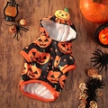 Detail of Halloween pumpkin dog dress with hood on rustic wood and festive decor - M / Halloween Hoodie