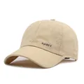 Casquette de baseball en mesh respirant beige avec texte sport pour le plein air - Réglable / Kaki
