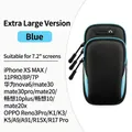 Fascia sportiva blu per smartphone in tessuto mesh con foro per cuffie fino a 7,2 pollici - Fascia da Braccio a Pois Extra Large Blu