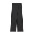 Damen weite Hose in Schwarz mit asymmetrischem Bund und Knopf im trendigen Stil - XS / Schwarz