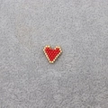 Charm de cuentas Miyuki hechas a mano en forma de corazón rojo con borde dorado boho - 018-Corazón Rojo Pequeño Borde Dorado