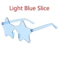 Occhiali da sole senza montatura a forma di stella con lenti color azzurro trendy - Azzurro