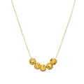 Gouden ketting met vijf kralen met gestructureerde bollen en een fijne O-ketting - Goud/Vijf Kralen/O-Ketting