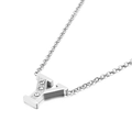 Minimalist silver-tone titanium steel necklace with a diamond-set letter Y pendant - Letter Y Style (KN88613-KLB)