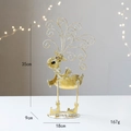 Décoration de Noël renne en fer doré vintage, hauteur 35cm avec des bois courbés élégants - Renne Doré-Petit