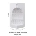White architectural building mold with classical dome and column textures, 19.5cm height - Pantheon Dome