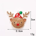 Zinc alloy Christmas reindeer charm with champagne rhinestones, 3.6x3cm dimensions - D2055 Christmas Deer (Gold)