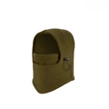 Olive green fleece balaclava with adjustable black drawstring for winter wind protection - Army Green