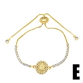 Detailed macro view of the gold-plated religious pendant with sparkling zircon inlays - Oval Virgin Mary Zirconia Chain Style (E)