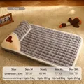 Deep grey quilted pet bed with white sherpa fleece edges and size chart for all dogs - L (60*40cm) / Gray