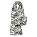 Bavoir imperméable pour adultes avec fleurs bleues et violettes sur fond blanc - Blanc Bleu Violet Floral