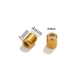 Detailed view of 5mm gold stainless steel stopper bead with precise measurements - Without Ring 4x5x0.8 - Gold