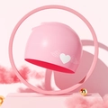 Pink silicone swim cap for girls with white winged heart print and cute unicorn style design - Pink Heart