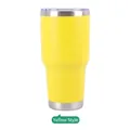 30oz stainless steel vacuum insulated tumbler in matte yellow finish with transparent lid - 30oz / Powder Coated Yellow