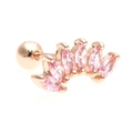 Pink marquise zircon cartilage stud earring in rose gold plated stainless steel - EGD0267 Rose Gold Fan 5-Stone