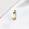 Detail of teardrop champagne glass pendant with gold plated claw setting on silk - Light Yellow