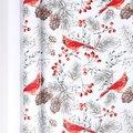 Christmas kraft wrapping paper roll with red cardinals, pine cones, and festive berries - Bird / 43cmx3m