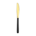 Coltello da bistecca minimalista con manico nero e lama dorata seghettata per cena - Coltello da Tavola Nero e Oro