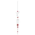 Hummingbird sun catcher with red crystal beads and silver spiral garden decoration - 59cm/128g / Red