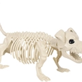 Halloween skeletal dog decoration in walking pose made of durable white plastic - Pug