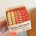 6-pack of spiral hair ties in warm gradient colors and strong elasticity - Orange Series/Autumn Spirit