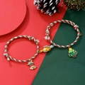 Detail von Weihnachts-Armbändern mit Glocken, Bäumen und magnetischem Händedruck-Anhänger - D1206 (2er Set-Magnetisch Glocke & Baum)