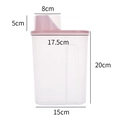 Transparent plastic storage jar with a pink lid featuring precise size measurements - Large / Nordic Pink