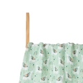 Mint green baby swaddle blanket with white elephant and rainbow print patterns - Elephant & Rainbow (S146)