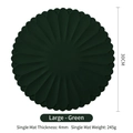 Modern 30cm green flower silicone placemat, thick heat-resistant and non-slip dish mat - Green