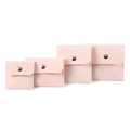 Pink velvet jewelry pouches with silver metal snaps in four different sizes - Small (7x7cm) / Pink