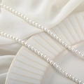 Polished white natural shell pearl necklace strand on ceramic plate for DIY jewelry - Round Beads / 4mm (1 Strand/Approx. 40cm/103pcs) / Artificial Pearl White