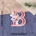 Bestickter Aufnäher Buchstabe B mit Blumenmuster für Kleidung Dekoration 4.8cm - Buchstabe B / Heißschmelzkleber