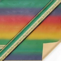 Colorful striped happy birthday gift wrapping paper with kraft paper reverse side - BDS10601-Rainbow Stripes Cursive