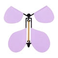Flying magic butterfly toy in purple with elastic band power mechanism for kids - Purple