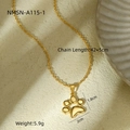 Collana chic in acciaio inossidabile placcato oro 18K con ciondolo a zampa di gatto - Oro 18K / 42+5cm / Oro