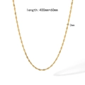 Detail of 18K gold plated Figaro chain with 400mm length and 2mm width dimensions - Water Wave Chain (TN3416) / Gold
