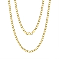 Polished S925 sterling silver curb chain necklace with gold plating and lobster clasp - 3mm 18K Gold 40cm