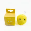 Electric yellow plush cat toy chirping ball with chirping sound and catnip by Petgravity - Plush with Eyes Yellow (Cricket Sound)