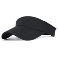 Classic black visor cap for kids featuring a breathable cotton twill and adjustable strap - Adjustable / Black