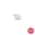 Élégant piercing de cartilage couronne en argent 925 avec incrustation de zircone - Forme de Couronne #7 / Or blanc